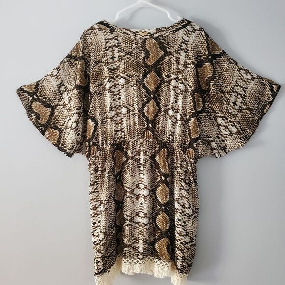 MAR by Vix Brown Multi Snake Print Kimono Size XL - Picture 6 of 8